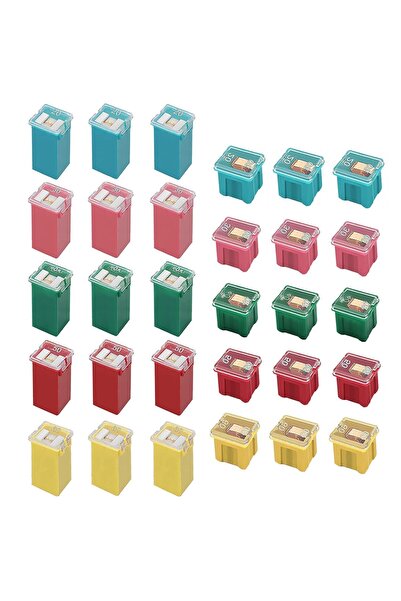 Generic مجموعة متنوعة من 30 قطعة من فيوزات Jcase للسيارات، طويلة/قياسية ومنخف...