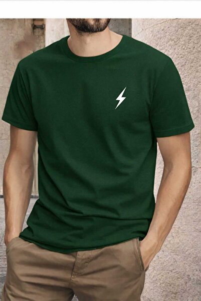 New Shine Lightning Bolt Printed Green Unisex T-Shirt