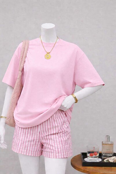 New Shine Μονόχρωμο Ροζ Unisex T-Shirt