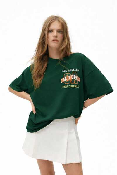 New Shine Los Angeles California Printed Unisex Green T-Shirt