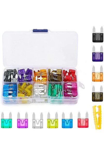 Generic مجموعة فيوزات صغيرة من جويز، تشكيلة من 120 فيوزًا للسيارات بعشرة أنوا...