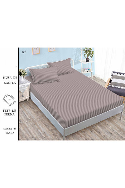 FIONNA.RO Satin Damask Duvet Cover 140x200cm - Cappuccino Grey