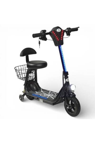 Toybox Electric Scooter with Basket for Kids, 36V - 4.4AH Battery, Front and ...