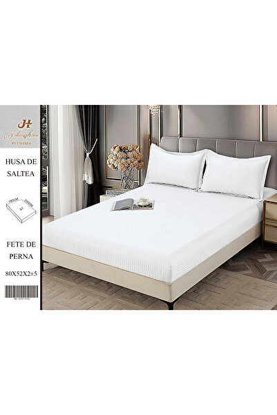 FIONNA.RO Satin Damask Duvet Cover 180x200cm - White