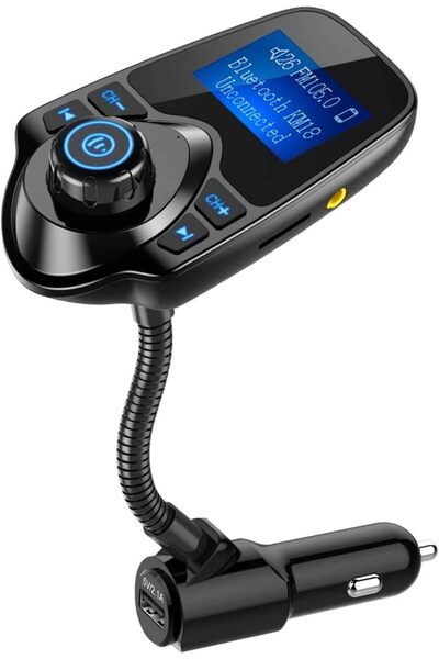 Generic (إصدار مُطوّر) جهاز إرسال راديو FM لاسلكي بتقنية بلوتوث للسيارة مع شا...