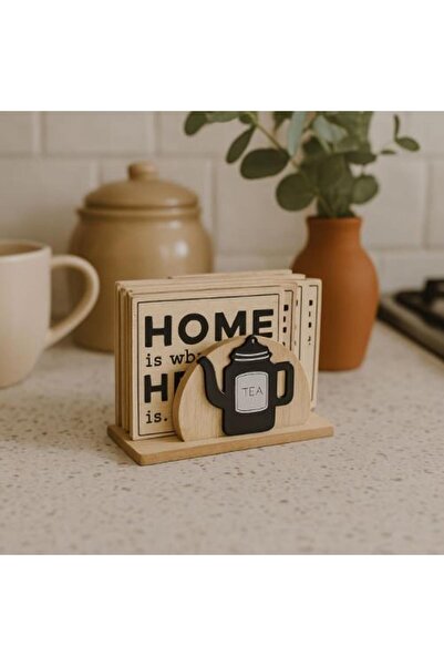 Generic Coffee & Friends Coaster Set - Beige