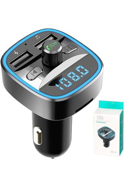 Generic محول بلوتوث لاسلكي ذكي 5 في 1 للسيارة - مشغل MP3 - جهاز إرسال FM بلوت...