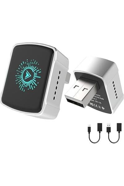 Generic محول لاسلكي لـ CarPlay و Android Auto (2 في 1) - محول صغير USB/USB-C ...