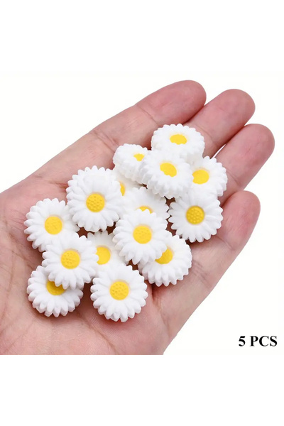 Choice21 5PCS-style 1 5/15PCS Multi-Color Daisy Silicone Beads, 20mm, Suitabl...