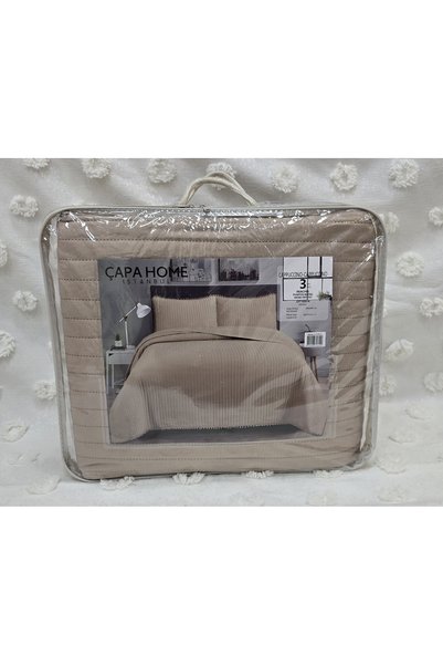 Çapa Home Cappucino Ponpon Taşlama Wash Micro Soft Single Bedspread