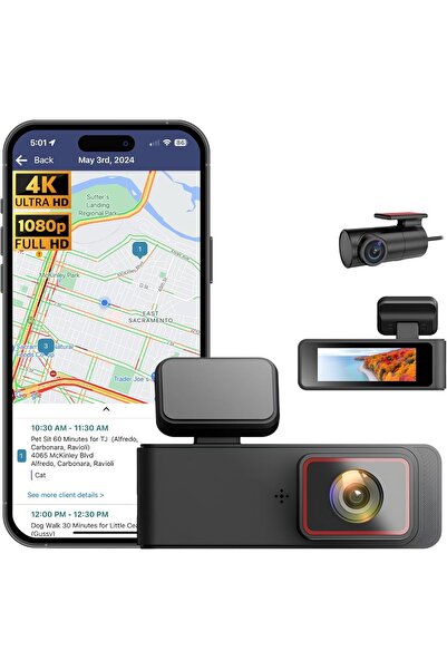 Generic 4K UHD WiFi Car Recorder Dash Cam Front and 1080p Rear Cam,Dual Camer...