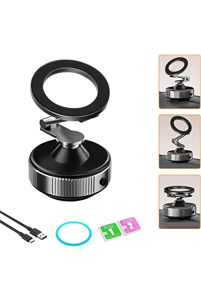 Generic حامل هاتف مغناطيسي للسيارة، حامل هاتف كهربائي يعمل بالشفط الفراغي، يُ...