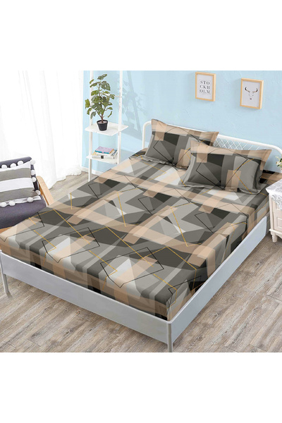 FIONNA.RO Duvet Cover With Stretchy And Pillowcases 160X200cm - Abstract Brown
