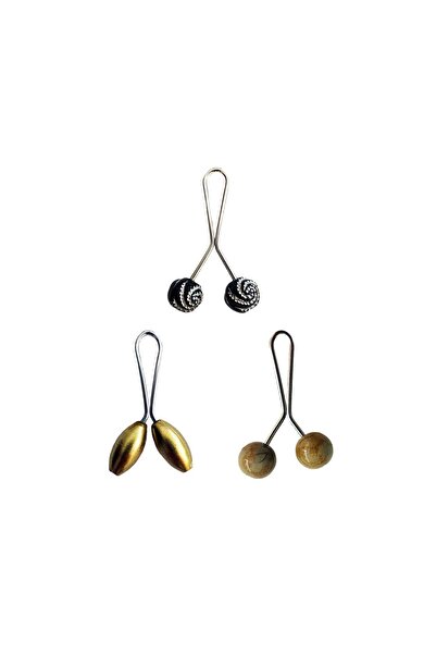 Royaleks 3 bucăți de cleme pentru eșarfe și șaluri hijab, galben muștar, negr...