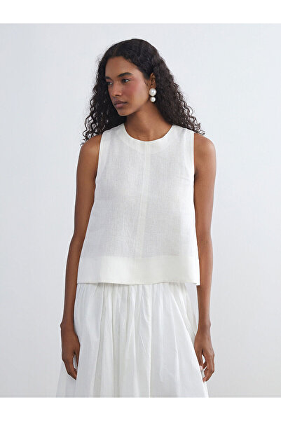 LC Waikiki Özmarka Нова колекция велосипедна яка 100% ленена блуза