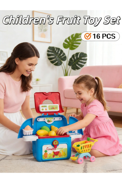 Generic Children's Fruit Toy Set, 16pcs Kids Tool Set, Backpack Toys, Cute an...