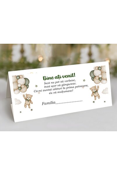 Invitatii Originale Plic de bani botez Ursulet CT5
