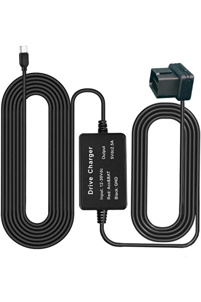 Generic طقم توصيل كاميرا السيارة OBD، كابل طاقة كاميرا السيارة من النوع C بجه...