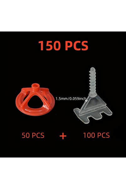 Choice3 براغي 1.5 مم، 150 قطعة، نظام تسوية البلاط، قاعدة تثبيت، طقم غطاء قابل...