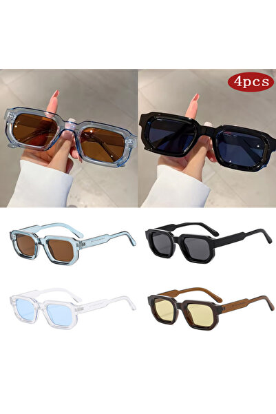 Choice5 نظارات شمسية للسيارة Z09A (4 قطع) - طقم من 4 قطع - إطار صغير مستطيل ج...
