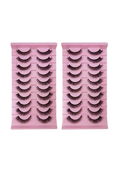 Choice علبة من قطعتين، 7/10 أزواج من الرموش الصناعية الطبيعية الكثيفة، رموش ع...