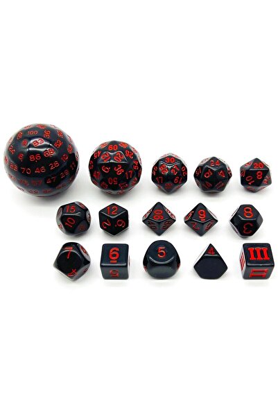 Choice5 مجموعة نرد متعددة الأوجه باللونين الأسود والأحمر، مكعبات DND POP D3-D...