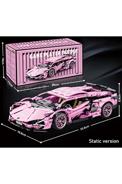 choice2 نموذج سيارة سباق بتقنية Pink-Static، 1280 قطعة+، نموذج سيارة ميكانيكي...