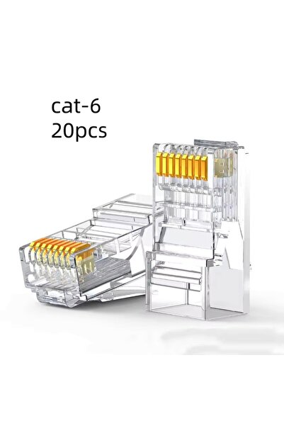 Choice1 موصل RJ45 Cat6 من الفئة السادسة، 20 قطعة أو 50/100 قطعة، موصل تمرير م...