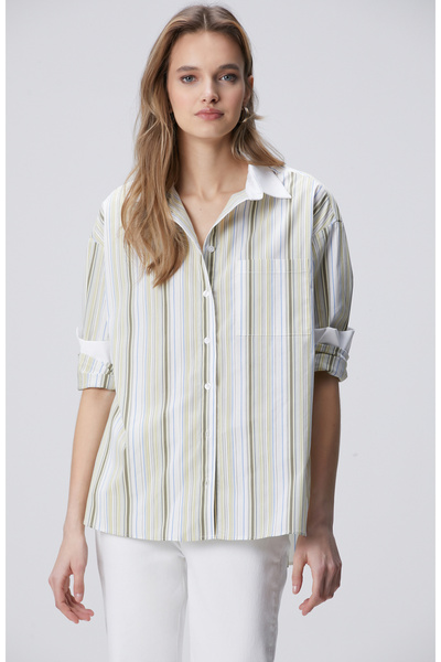 Network Çok Renkli Çizgili Gömlek