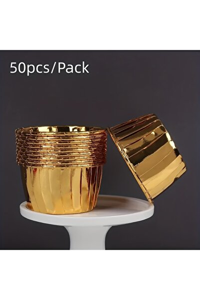 Choice8 مجموعة ذهبية من 50 قطعة، قوالب خبز دائرية للكب كيك والمافن، 9 ألوان، ...