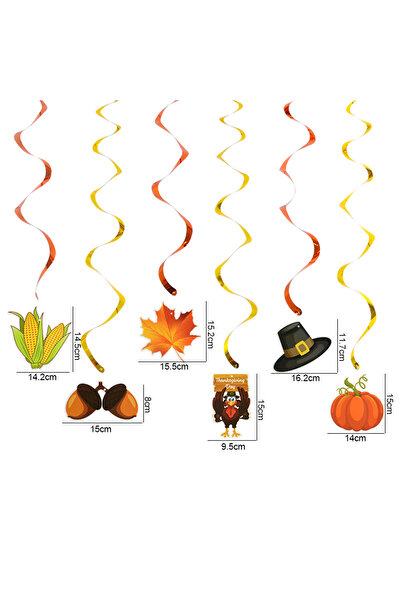 choice2 C03 Autumn Leaves Maple Garlands Round Paper Thanksgiving Banner Stri...