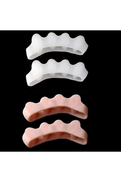 choice2 فاصل أصابع القدم من السيليكون، قطعتان، لون البشرة والأبيض، لتوسيع أصا...