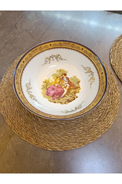 Pardis Chine Vintage Patterned Porcelain Bowl |   Gold & Green Detailed Soup ...