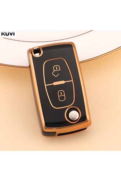 Choice9 A Black Fashion TPU Car Flip Key Case Cover Bag For Peugeot 107 207 3...
