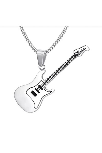 Yuchicly Guitar Figured Necklace – Unisex Metal Design with Stainless Steel C...