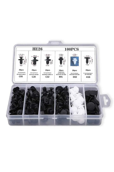choice2 1pc Box 100/50PCS Auto Fastener Clips Kit - Multi-Size Retainers for ...