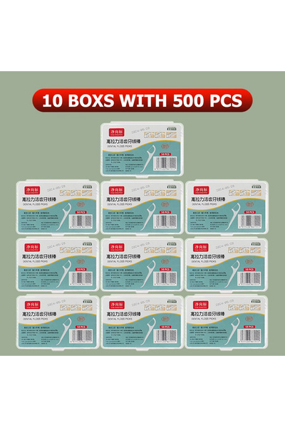 Choice1 10 علب - 500 قطعة، 1/5/10 علب، خيط تنظيف أسنان بلاستيكي محمول للاستخد...