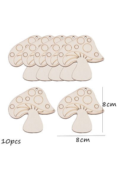 Choice1 10pcs mushroom 10pcs/set Spring Flower Wooden Ornament DIY Painting H...