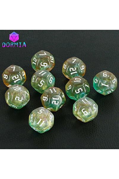 choice2 03 نرد متعدد الأوجه بألوان مختلطة D12، نرد لامع ذو 12 وجهًا لألعاب تق...