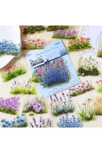 Choice3 B 40pcs PET Flower Patterns Scrapbook Stickers Journal Decoration Scr...