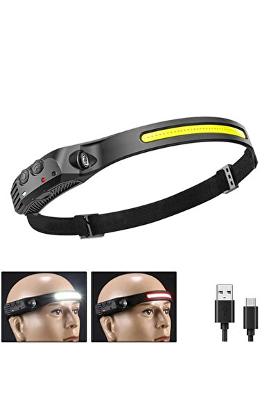 Choice3 White-Red USB Rechargeable COB LED Induction Headlamp With 1200mAh Bu...