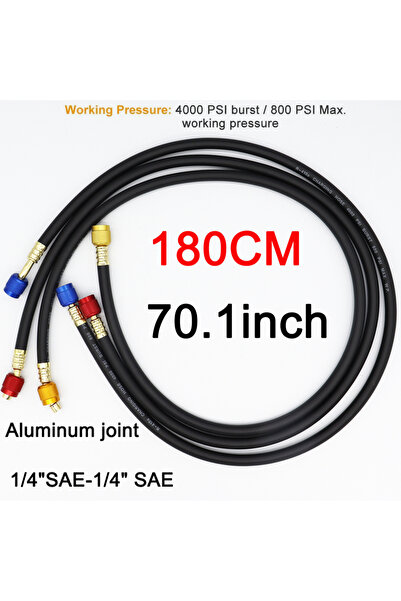 Choice 180cm Hose Material R410A 1/4'' SAE Charging Hose Set HVAC Air Conditi...