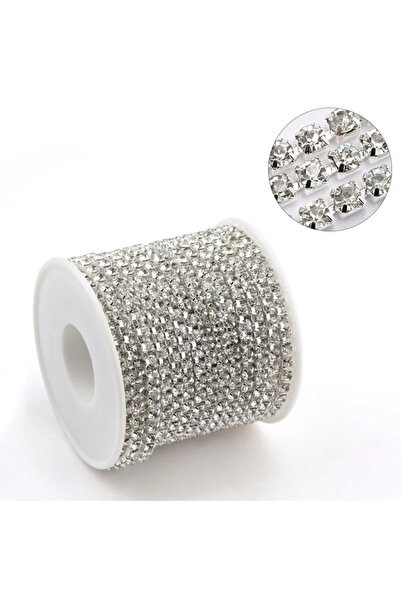 Choice13 10 ياردات - لفة SS16 - قاعدة فضية شفافة 4 مم، سلسلة كريستال راينستون...