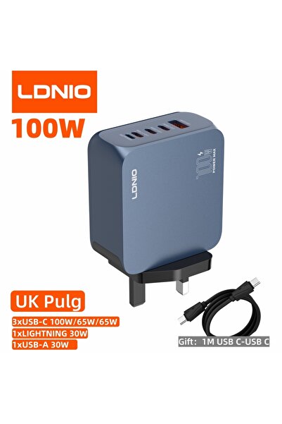 Choice3 100W UK Plug LDNIO Gan 100W Fast Charge Charger Type-C 65W 45W UK EU ...