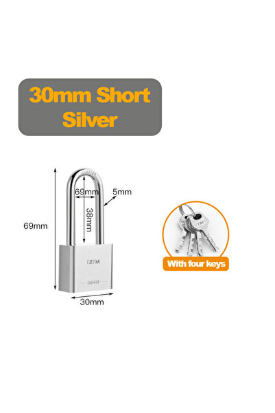 Choice11 أقفال فضية قصيرة وسميكة وطويلة 30 مم، أقفال أبواب خزائن متنوعة، أقفا...