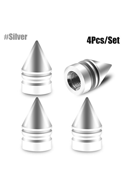 Choice C0057-Silver 4pcs Car Tire Valve Cap Grenade Aluminum Tyre Valve Stem ...