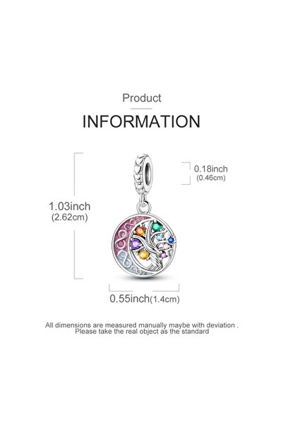 Choice4 خرزة شجرة الحياة من الفضة الإسترليني عيار 925 (KTC978) تناسب الأساور ...