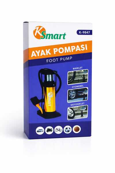 smart Bisiklet Pompası Bisiklet El Hava Pompası Lastik Pompa Motosiklet Araba ATV Çift Başlıklı +Top