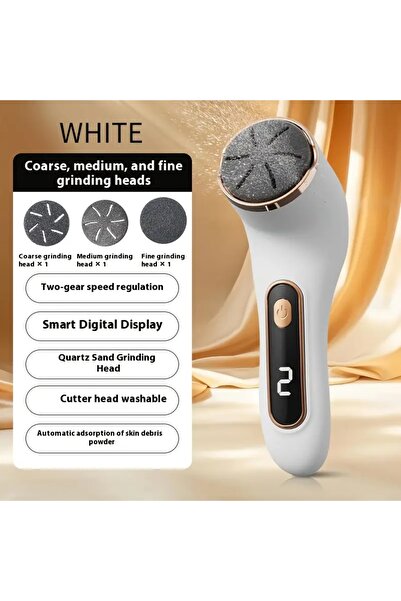 Choice جهاز تلميع أقدام كهربائي أبيض اللون بشاشة رقمية، مزود بسرعتين، قابل لإ...