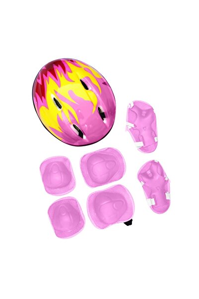 Choice1 خوذة أطفال وردية اللون مكونة من 7 قطع، مزودة بوسادات للركبة والمرفق و...